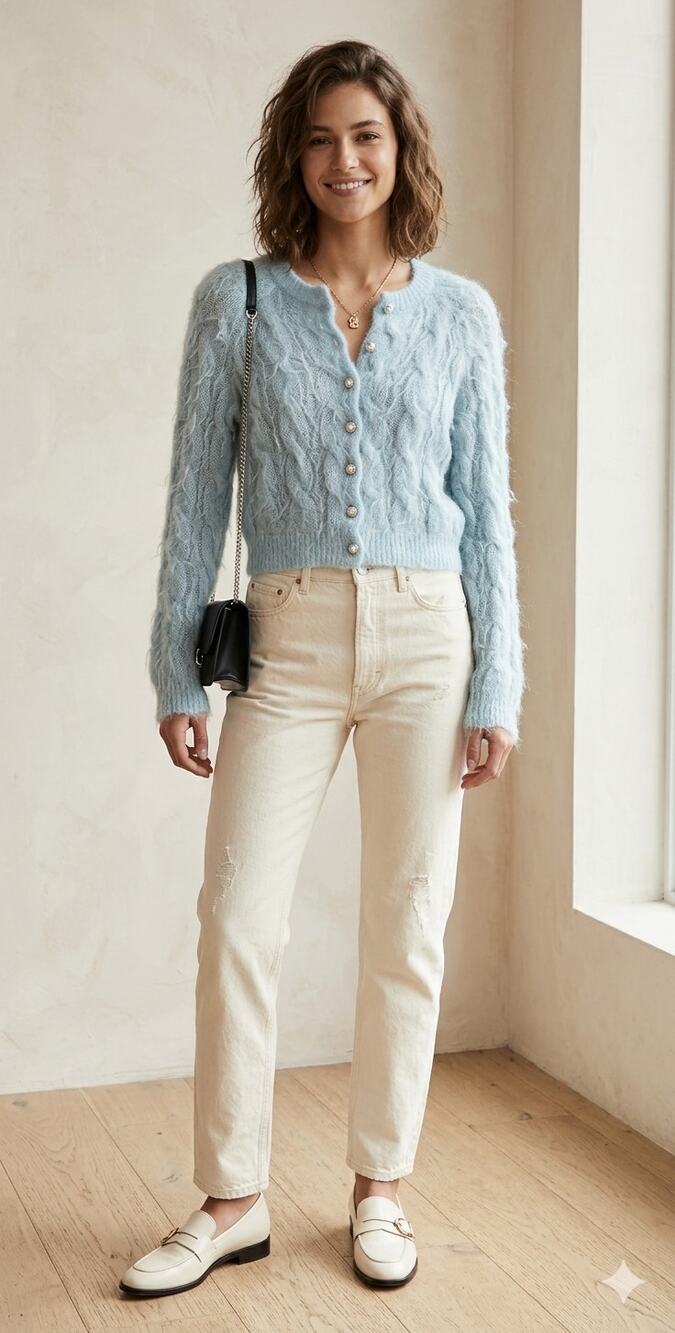 Paco Rabanne Mmohair-Blend Cardigan Light Blue Modern-Feminine Elevated-Cozy S